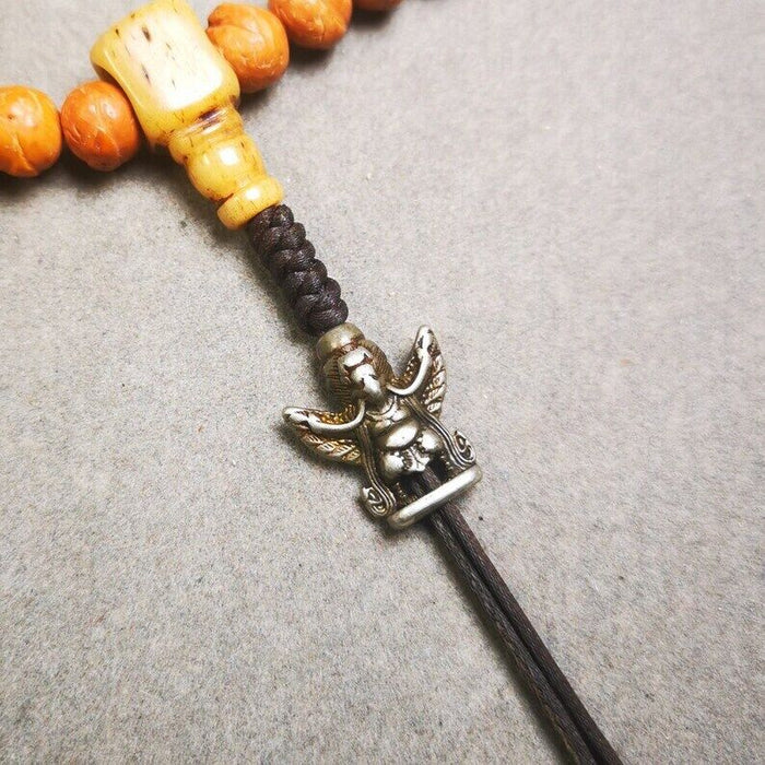 Amulet,Garuda Pendant,Prayer Bead,0.7" - Tibetan Buddhist amulet, front view