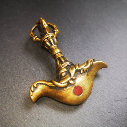 Amulet,Kartika knife of the Dakinis ,Ritual Implement - Tibetan Buddhist amulet, front view
