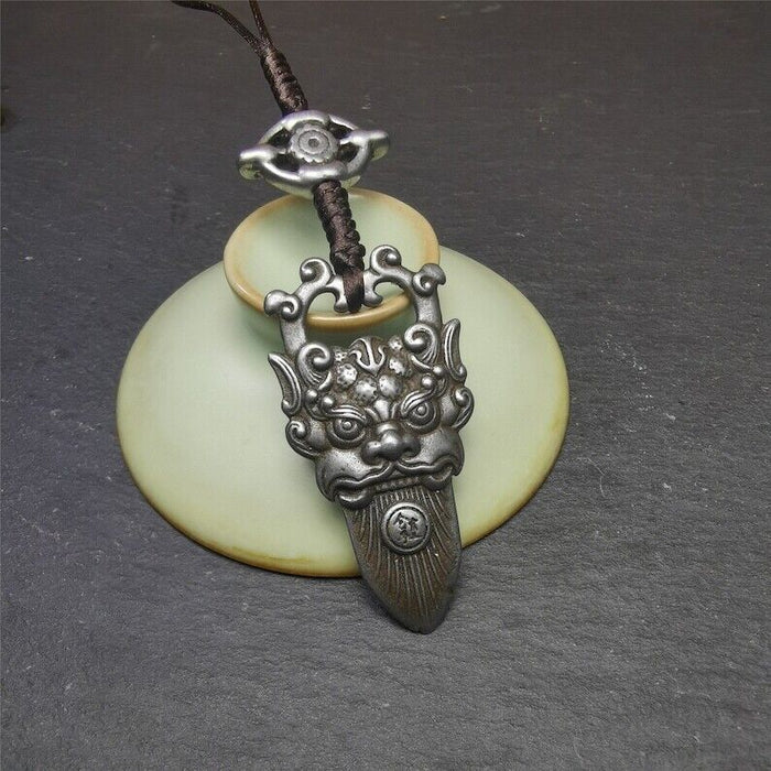 Amulet,Kirtimukha Pendant,Bhoma,Banaspati,1.97" - Tibetan Buddhist amulet, view 6