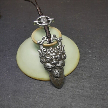 Amulet,Kirtimukha Pendant,Bhoma,Banaspati,1.97" - Tibetan Buddhist amulet, view 6