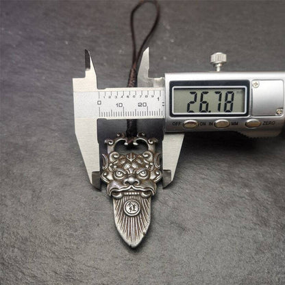 Amulet,Kirtimukha Pendant,Bhoma,Banaspati,1.97" - Tibetan Buddhist amulet, view 7