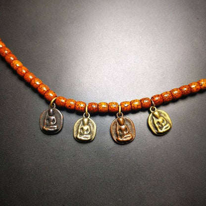 Amulet,Milarepa Pendant for Mala,Prayer Beads Accessories - Tibetan Buddhist mala beads, front view