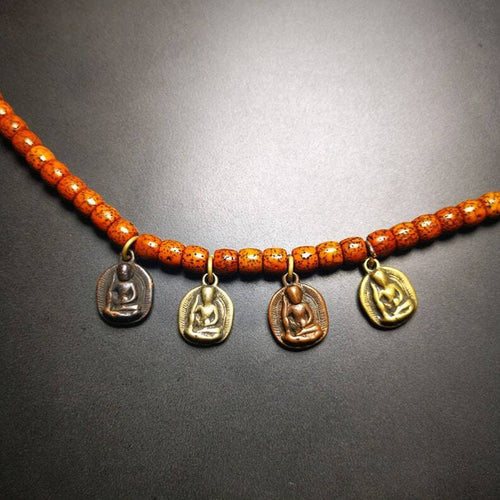 Amulet,Milarepa Pendant for Mala,Prayer Beads Accessories - Tibetan Buddhist mala beads, front view