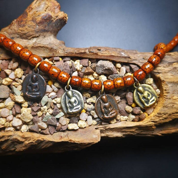 Amulet,Milarepa Pendant for Mala,Prayer Beads Accessories - Tibetan Buddhist mala beads, detailed view