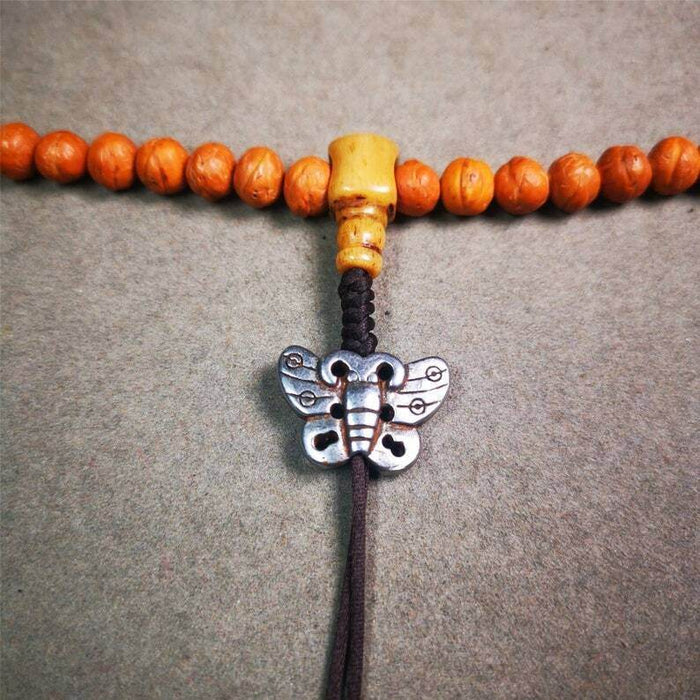 Amulet,Pendant for Mala - Tibetan Buddhist mala beads, front view