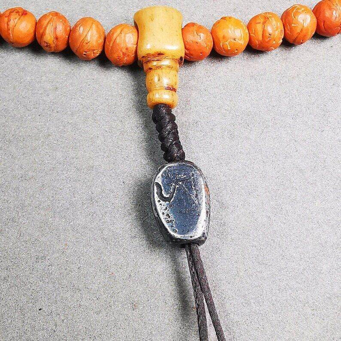 Amulet,Skull Citipati Spacer Pendant Bead for Mala,Necklace,Prayer Bead - Tibetan Buddhist mala beads, detailed view