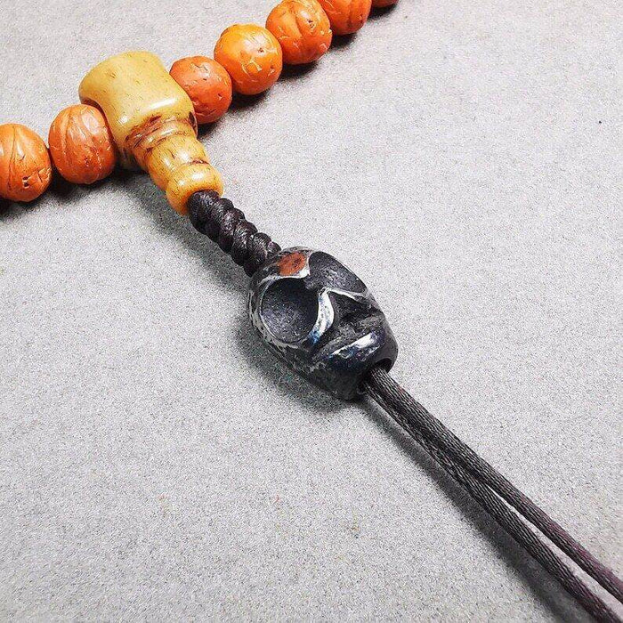 Amulet,Skull Citipati Spacer Pendant Bead for Mala,Necklace,Prayer Bead - Tibetan Buddhist mala beads, view 4