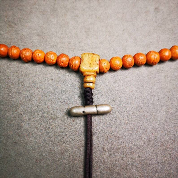 Amulet,Vajra Pendant for Mala,Bag Hanging,0.9" - Tibetan Buddhist mala beads, front view