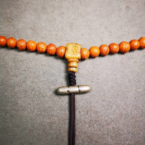 Amulet,Vajra Pendant for Mala,Bag Hanging,0.9" - Tibetan Buddhist mala beads, front view