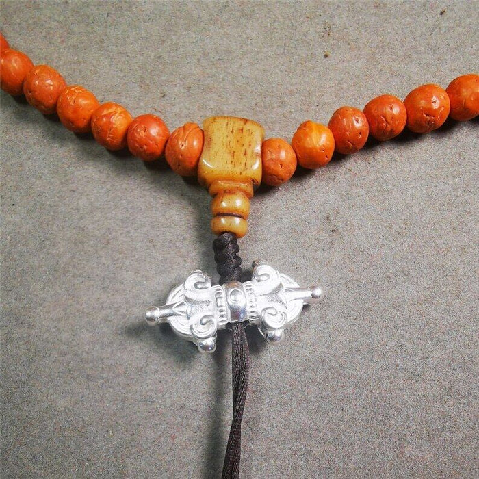Amulet,Vajra Pendant for Mala,Bag Hanging,1.18" - Tibetan Buddhist mala beads, front view