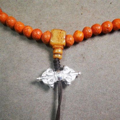 Amulet,Vajra Pendant for Mala,Bag Hanging,1.18" - Tibetan Buddhist mala beads, front view
