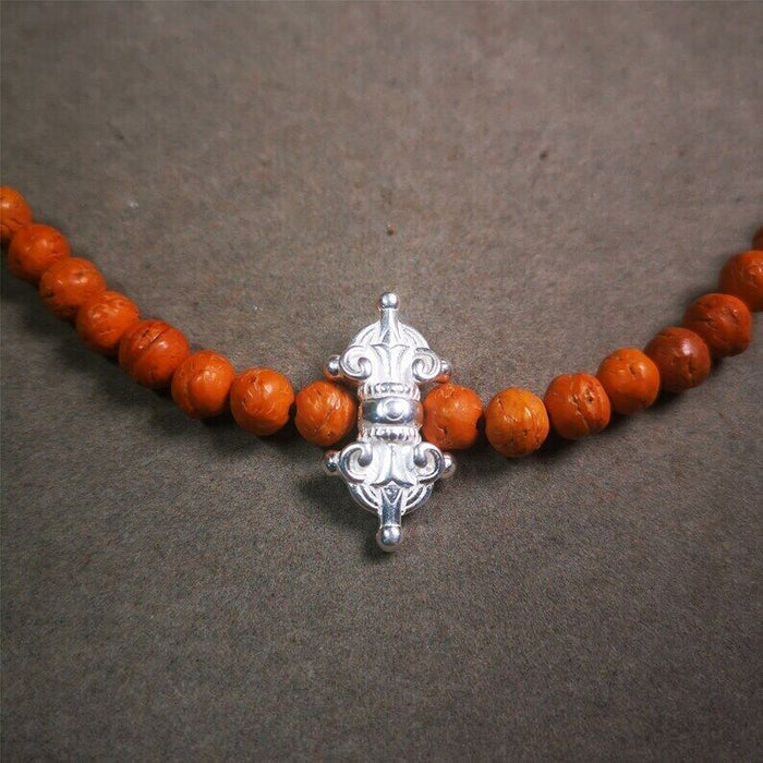 Amulet,Vajra Pendant for Mala,Bag Hanging,1.18" - Tibetan Buddhist mala beads, detailed view