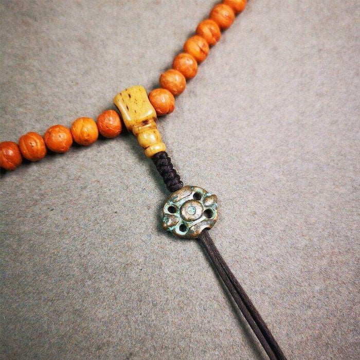 Amulet,Vajra Pendant for Mala,Bag Hanging,Prayer Bead Accessories - Tibetan Buddhist mala beads, front view