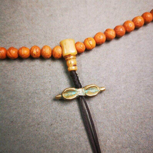Amulet,Vajra Pendant for Mala,Bag Hanging,Prayer Bead Accessories - Tibetan Buddhist mala beads, front view