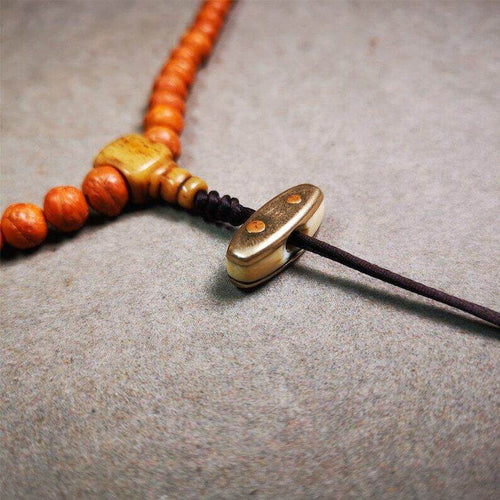 Amulet,Vajra Pendant for Mala,Bag Hanging,Prayer Bead - Tibetan Buddhist mala beads, front view