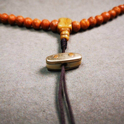 Amulet,Vajra Pendant for Mala,Bag Hanging,Prayer Bead - Tibetan Buddhist mala beads, close-up detail