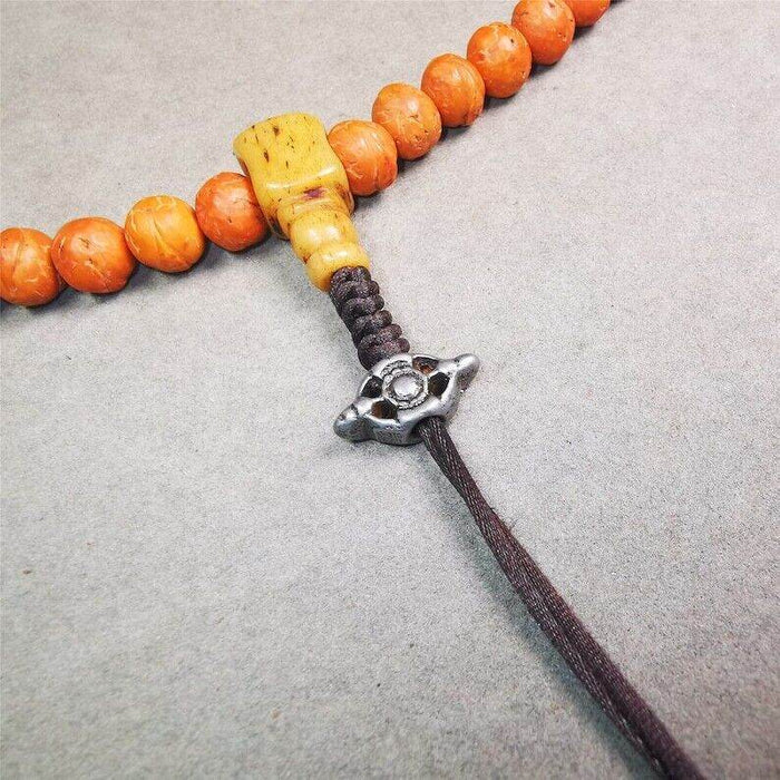 Amulet,Vajra Pendant for Mala,Prayer Bead Accessories - Tibetan Buddhist mala beads, front view