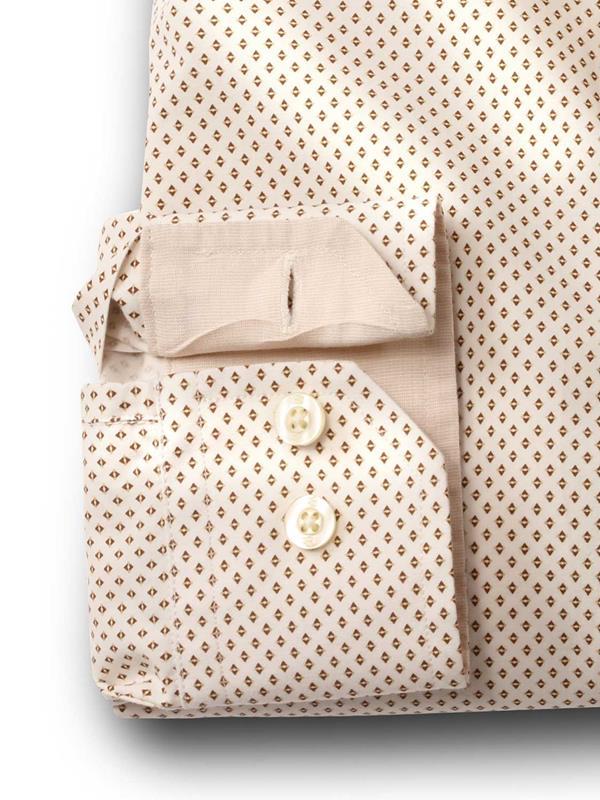 Antoine Ecru Printed Full sleeve single cuff   Cotton Shirt