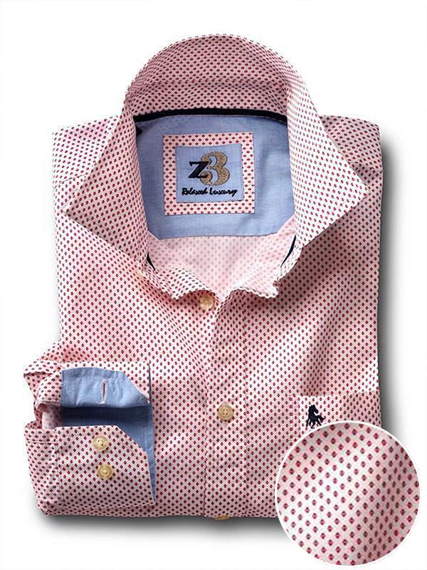 Antoine White Printed Full sleeve single cuff   Cotton Shirt