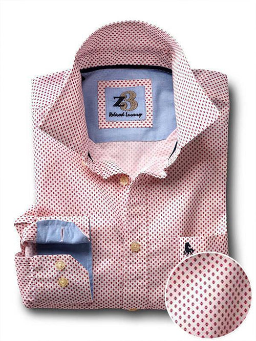 Antoine White Printed Full sleeve single cuff   Cotton Shirt