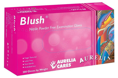 Aurelia - 2.5 MIL Blush PF Nitrile Gloves, Large, 200/Box, 10Box/Cs - 78888