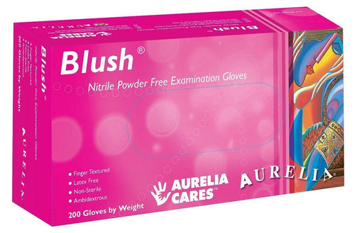 Aurelia - 2.5 MIL Blush PF Nitrile Gloves, Large, 200/Box, 10Box/Cs - 78888