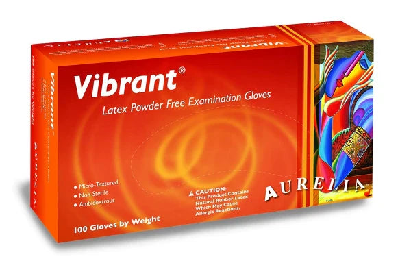 Aurelia - Vibrant PF Latex Gloves, Large, 100/Box, 10Box/Cs - 98228