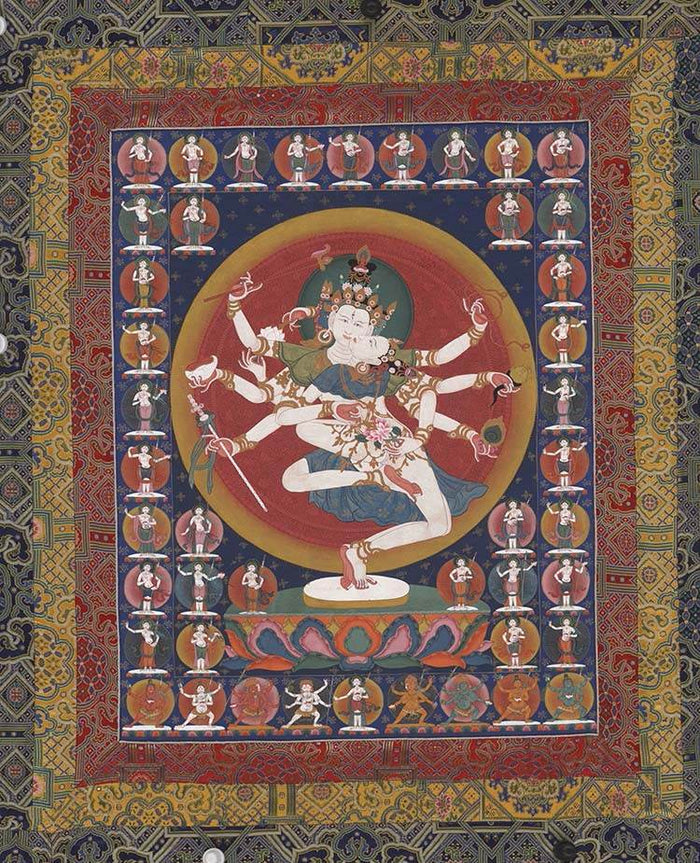 Avalokiteshvara - Padmajala Image - Tibetan thangka painting, front view