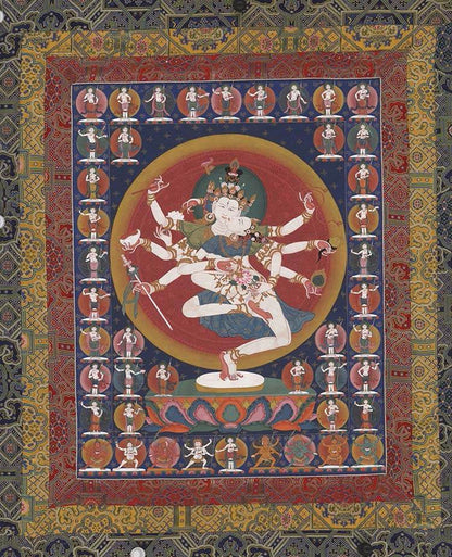 Avalokiteshvara - Padmajala Image - Tibetan thangka painting, front view