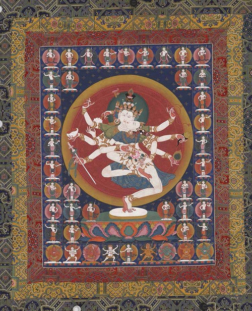 Avalokiteshvara - Padmajala Image - Tibetan thangka painting, front view