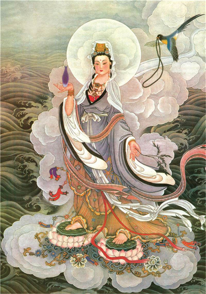 Avalokitesvara Image - Tibetan thangka painting, front view