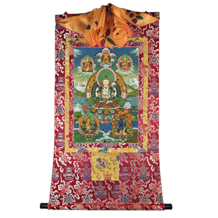 Chenrezig Image - Tibetan thangka painting, view 7
