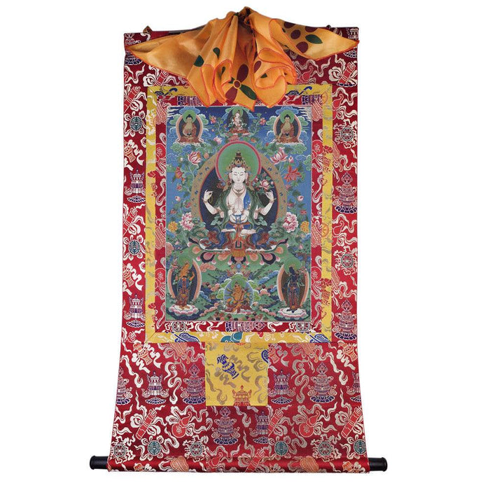 Chenrezig Image - Tibetan thangka painting, view 7