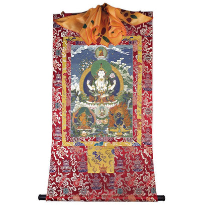 Chenrezig Image - Tibetan thangka painting, view 7