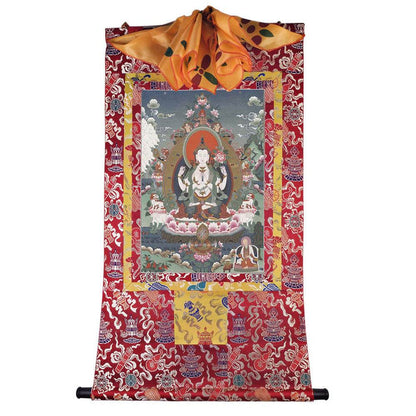 Chenrezig Image - Tibetan thangka painting, view 7