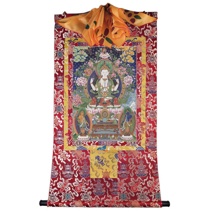 Chenrezig Image - Tibetan thangka painting, view 7