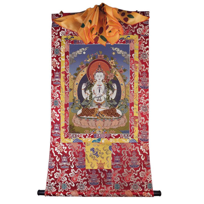 Chenrezig Image - Tibetan thangka painting, view 7
