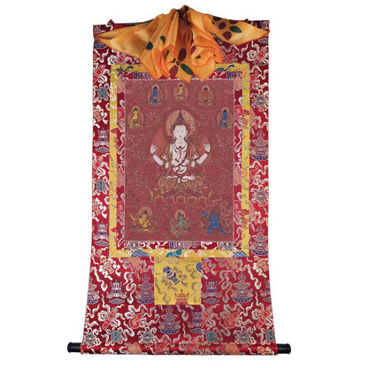 Chenrezig Image - Tibetan thangka painting, view 7