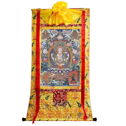 Chenrezig Image - Tibetan thangka painting, view 8