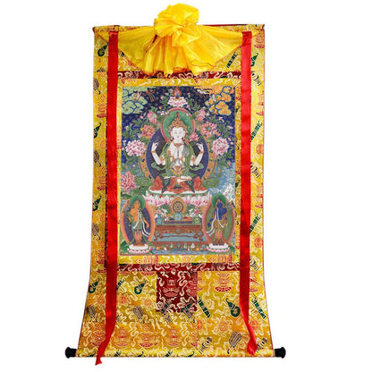 Chenrezig Image - Tibetan thangka painting, view 8