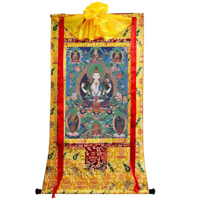 Chenrezig Image - Tibetan thangka painting, view 8