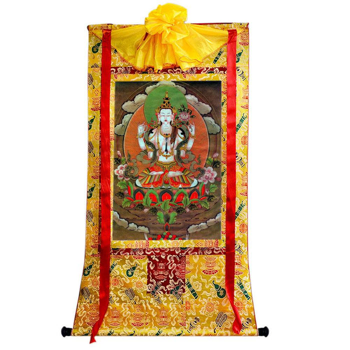 Chenrezig Image - Tibetan thangka painting, view 8