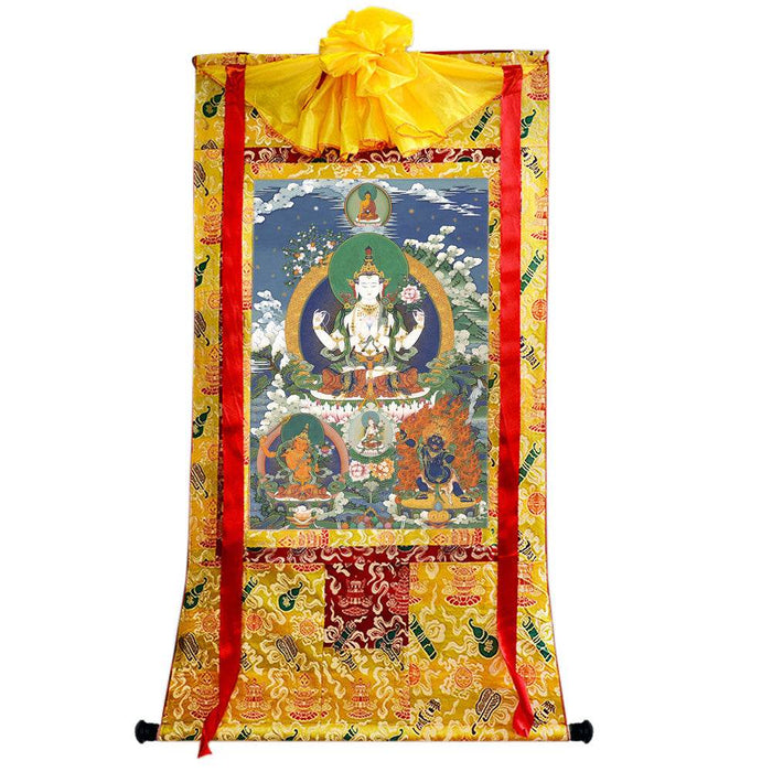 Chenrezig Image - Tibetan thangka painting, view 8