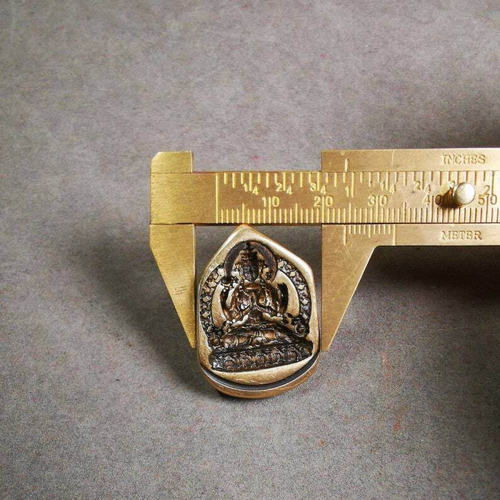 Statue Tsa Tsa Mold Amulet,Chenrezig,Copper Mould - Tibetan tsa tsa mold, view 6