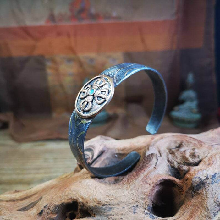 Bangle,Unique Cross Vajra Cuff Bracelet,Protection Jewelry - Tibetan Buddhist vajra, view 4