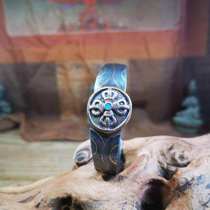 Bangle,Unique Cross Vajra Cuff Bracelet,Protection Jewelry - Tibetan Buddhist vajra, view 5