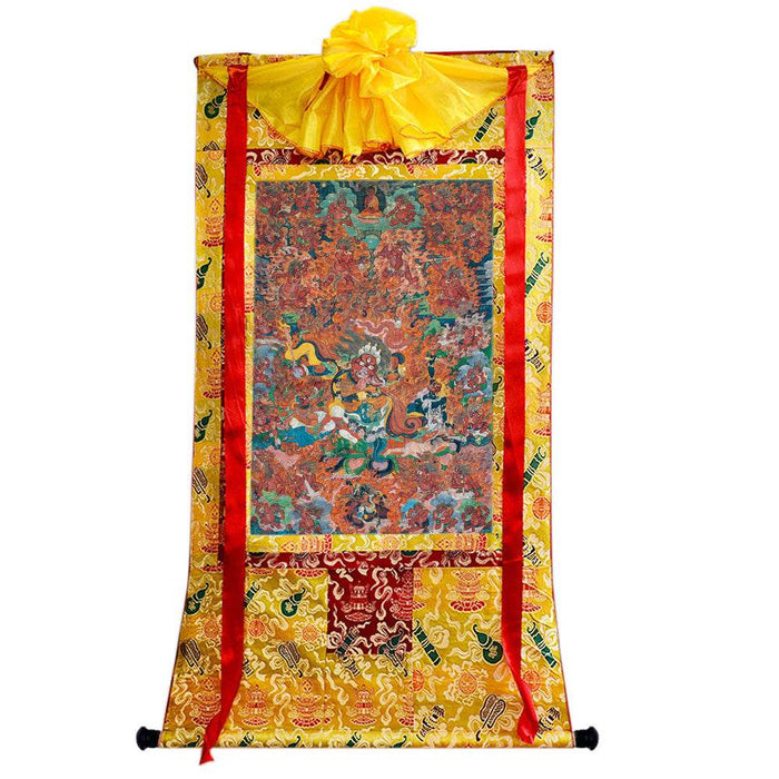 Begtse Chen - Tibetan thangka painting, close-up detail