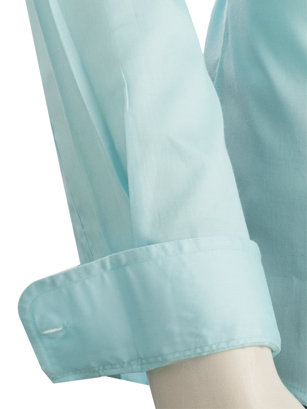 Bercy Mint Solid Full Sleeve Single Cuff Slim Fit Party Wear Blended Shirt