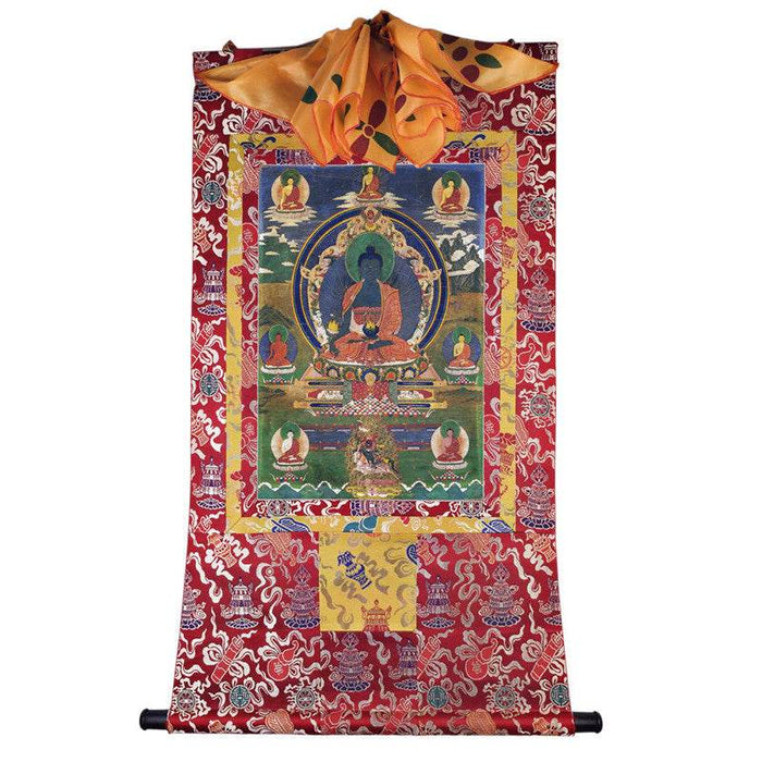 Medicine Buddha Image - Tibetan thangka painting, view 7