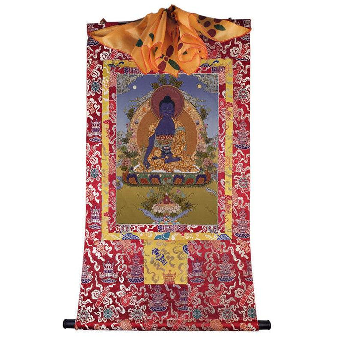 Bhaisajyaguru - Medicine Buddha Image - Tibetan thangka painting, view 7